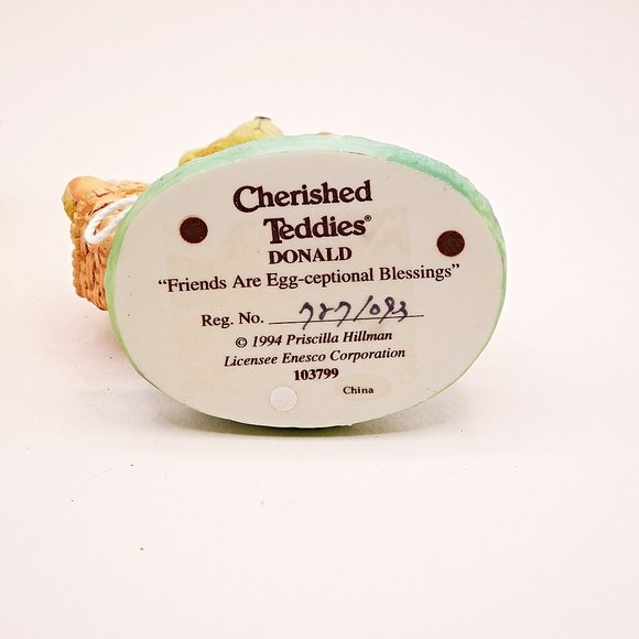 Cherished Teddies Figurines, Donald, Teddy Bear Collectibles - Picture 8 of 10